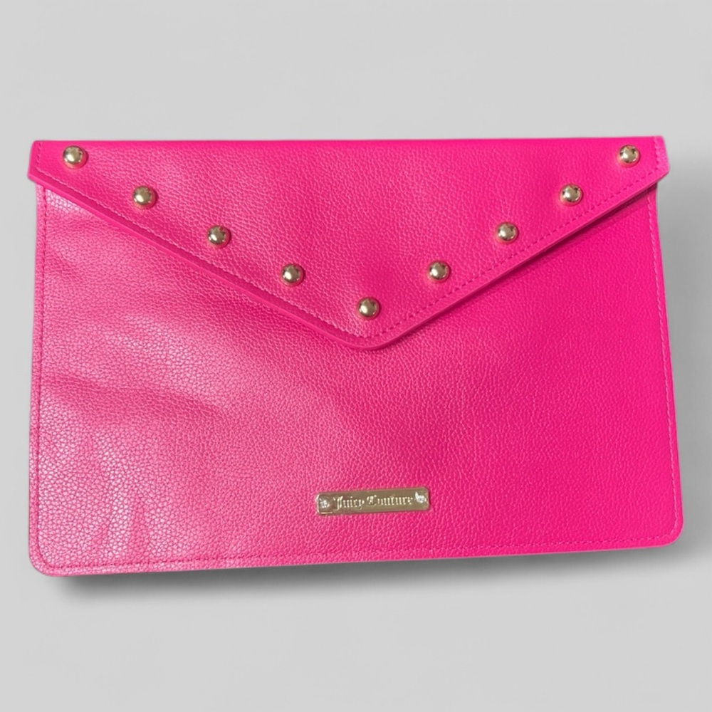 New - Juicy Couture Pink Studded Envelope Style  Clutch